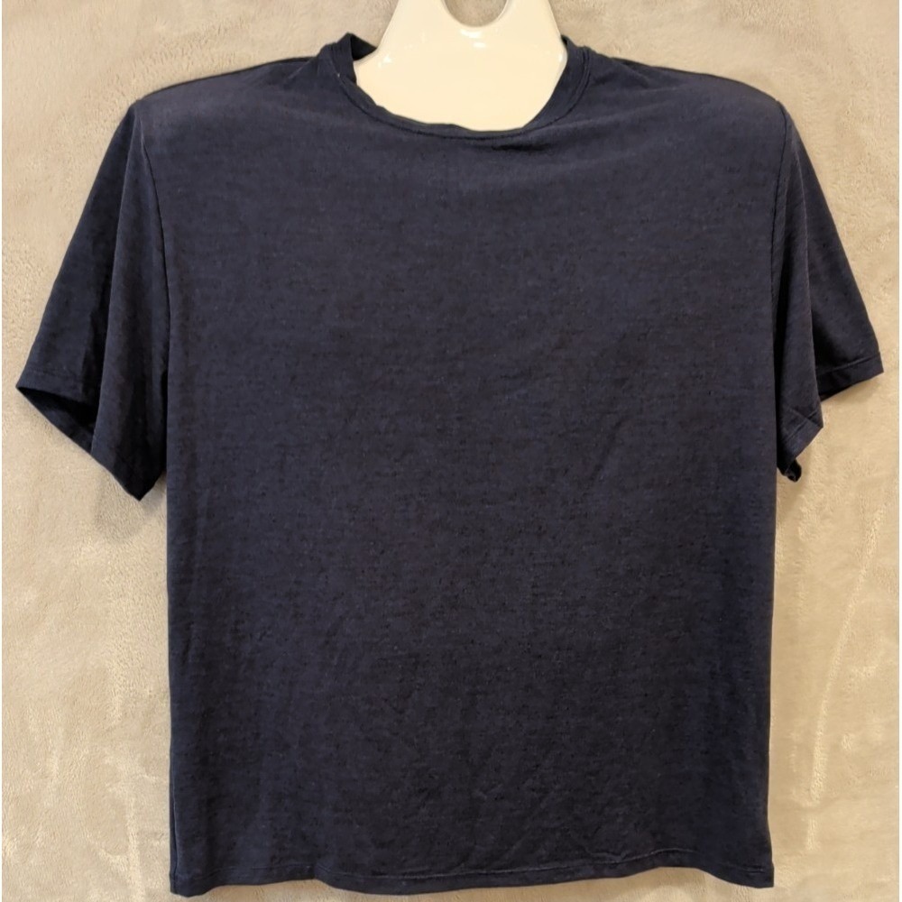 Men's Navy Blue Stretch T-Shirt Size S Polyester Elastane Athletic Casual Tee
